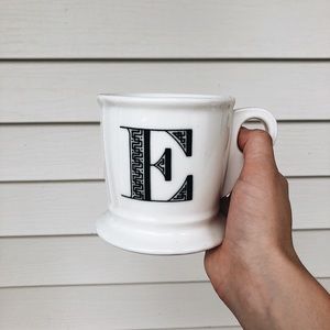 LETTER “E” ANTHROPOLOGIE MUG